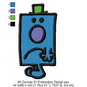Mr Grumpy 01 Embroidery Design